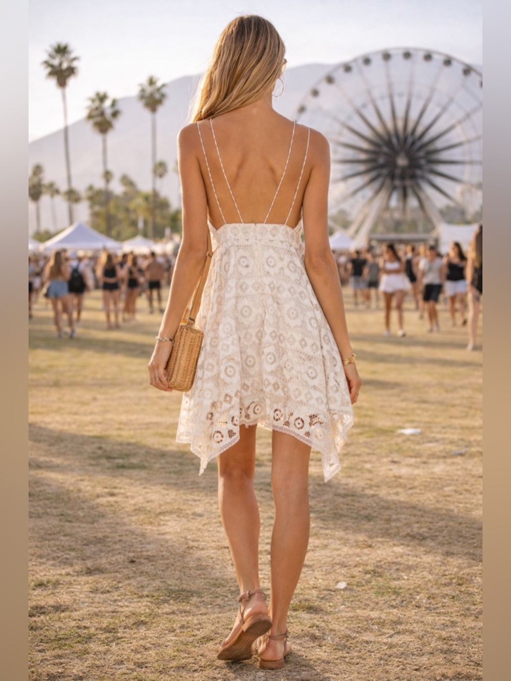 Like New! Free People Just Like Honey Lace Dress Ivory Boho, 0, MSRP $128